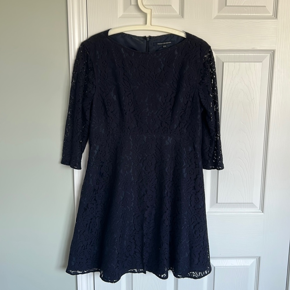 French Connection navy lace dress, size 10